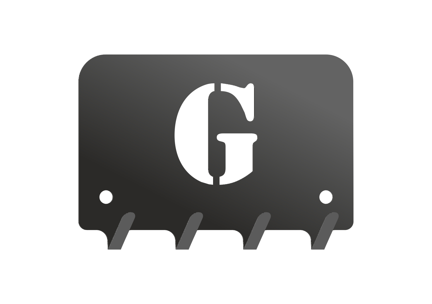 W202_10cm_czarna2mm Wieszak metalowy na klucze WIE202 LITERKA G 10cm - Image 1