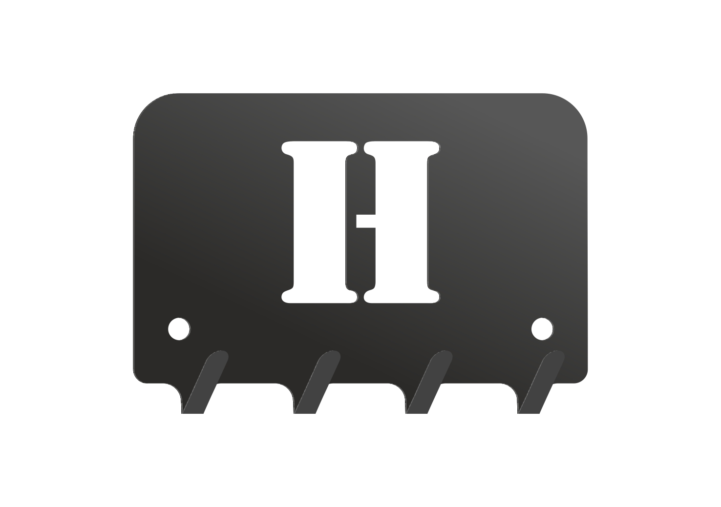 W203_10cm_czarna2mm Wieszak metalowy na klucze WIE203 LITERKA H 10cm - Image 1