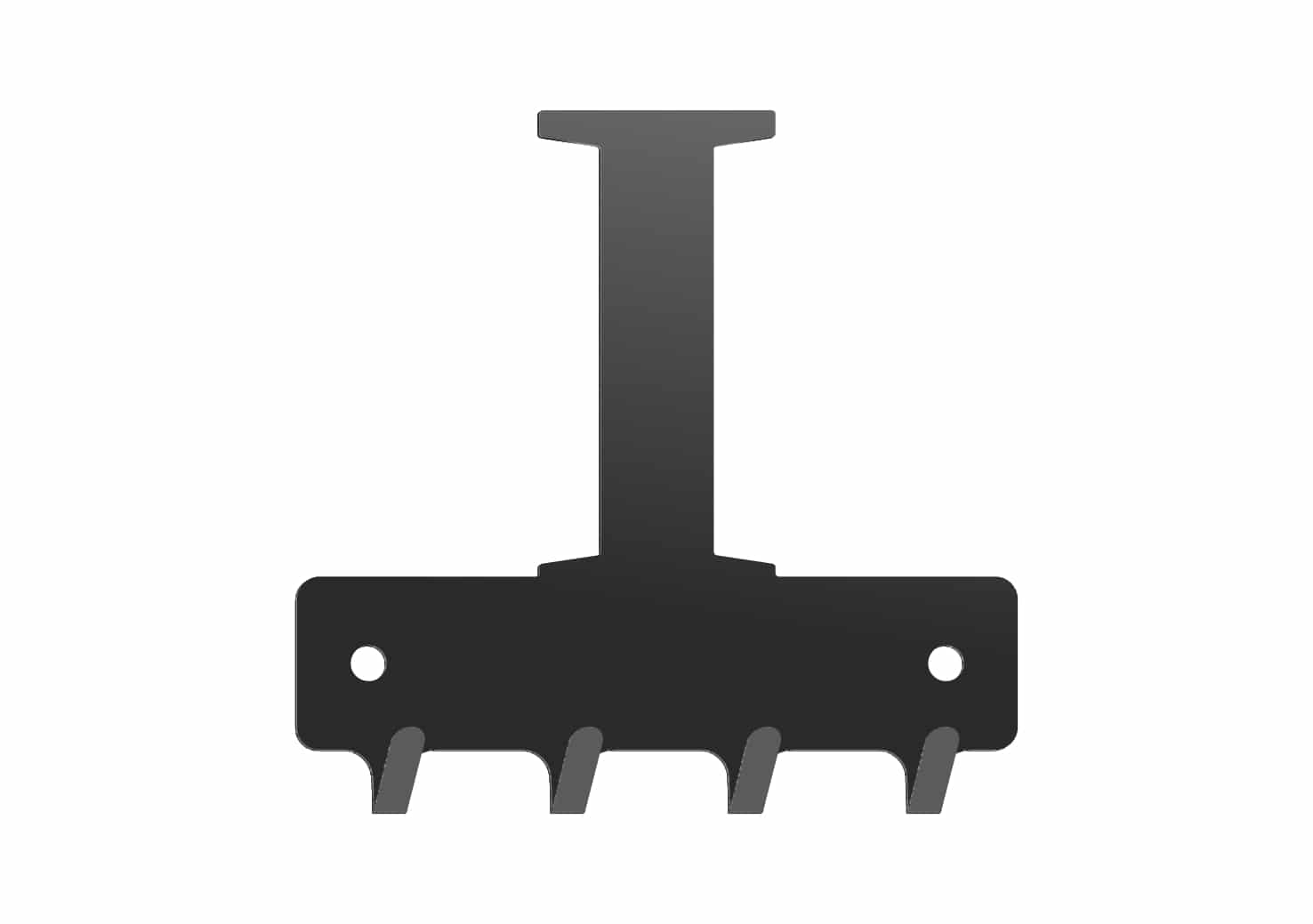 W226_10cm_czarna2mm Wieszak metalowy na klucze WIE226 LITERKA I 10cm - Image 1