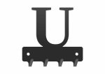 Wieszak metalowy na klucze WIE238 LITERKA U 10cm
