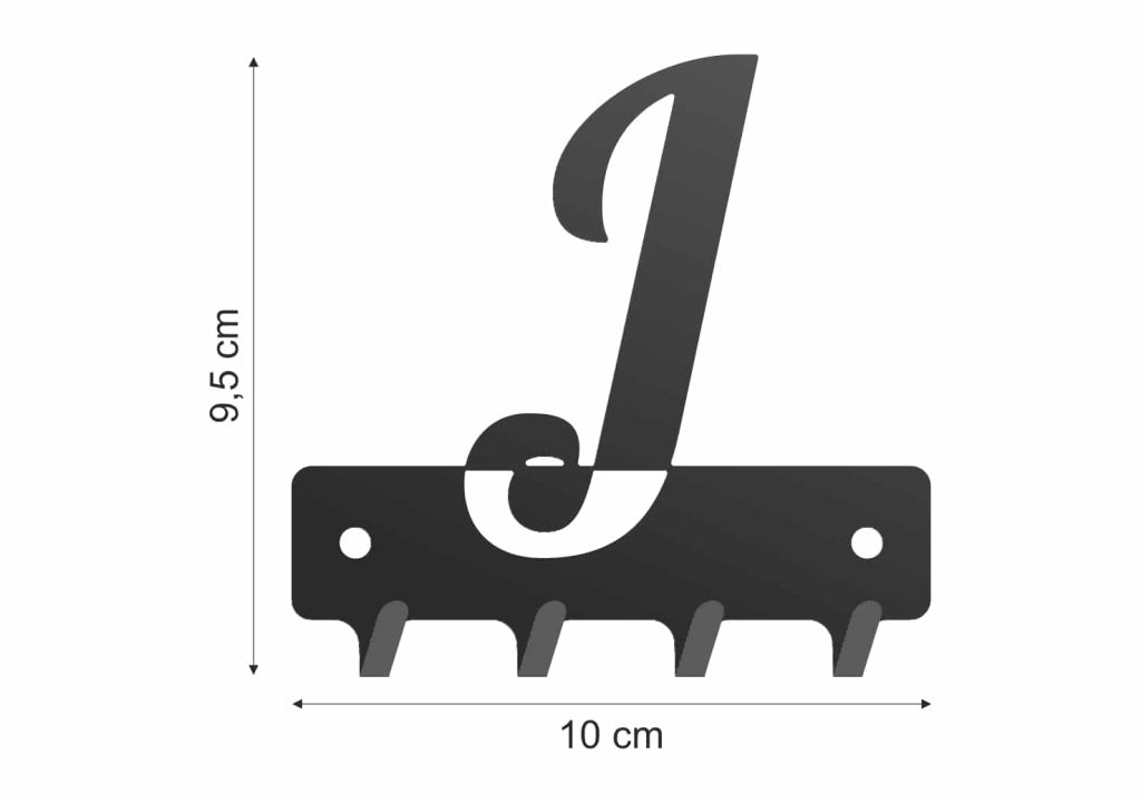 Wieszak metalowy na klucze WIE250 LITERKA J 10cm - Image 2