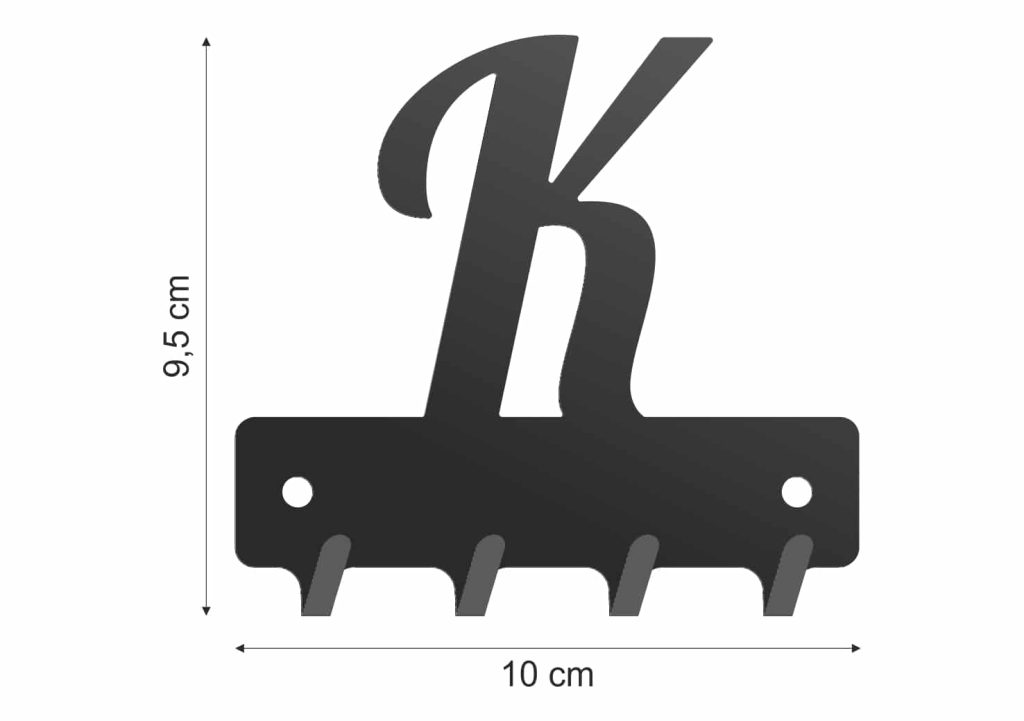 Wieszak metalowy na klucze WIE251 LITERKA K 10cm - Image 2