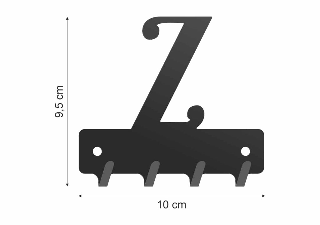 Wieszak metalowy na klucze WIE262 LITERKA Z 10cm - Image 2