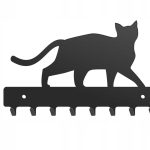 Wieszak metalowy na klucze kot WIE122 20cm