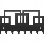 Wieszak metalowy na klucze Kwadraty 20 cm