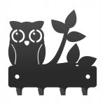 Wieszak metalowy na klucze Sowa 10 cm