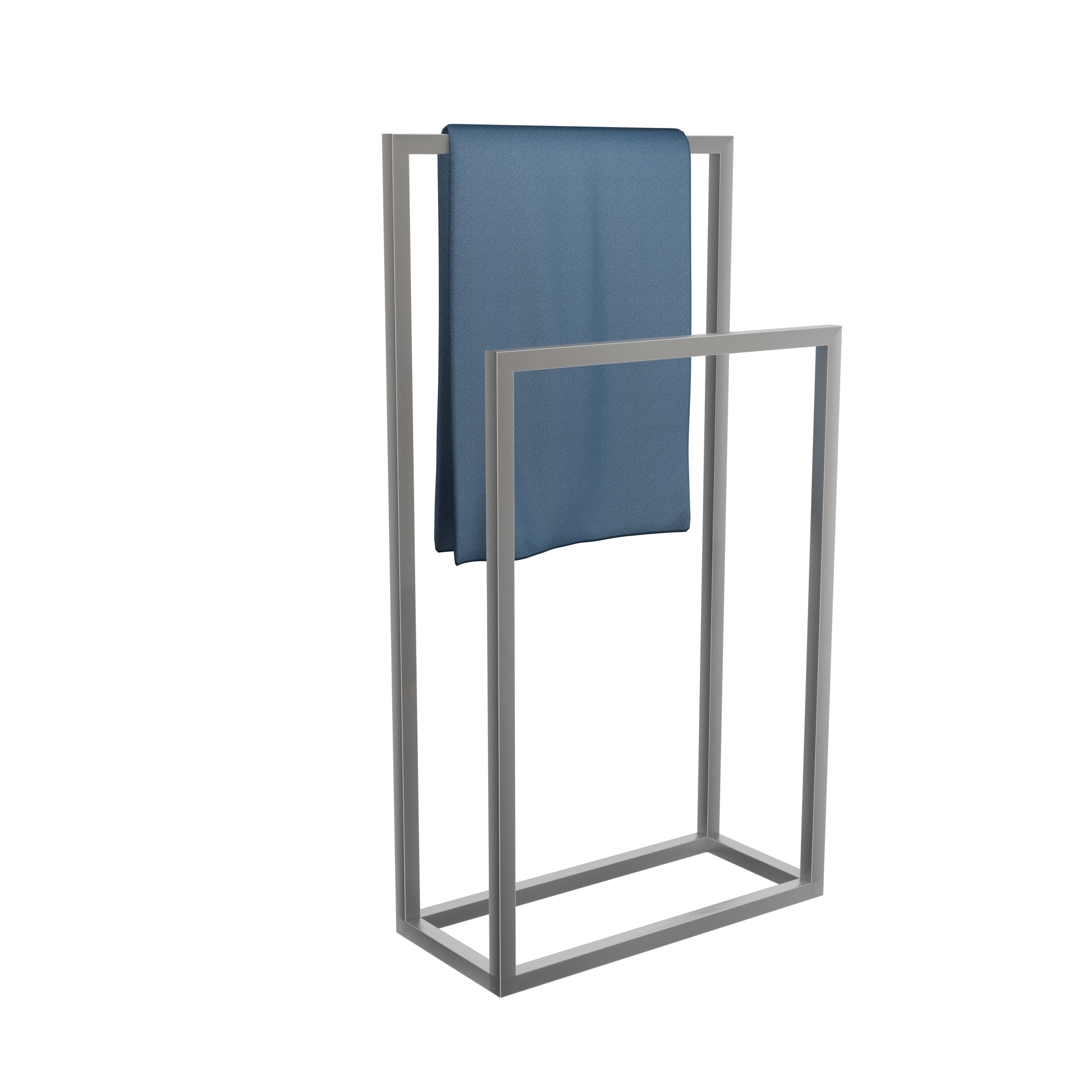 WP_NS_2_45_S_rend1 Handtuchhalter stehend doppelt Edelstahl geschliffen S - Image 1