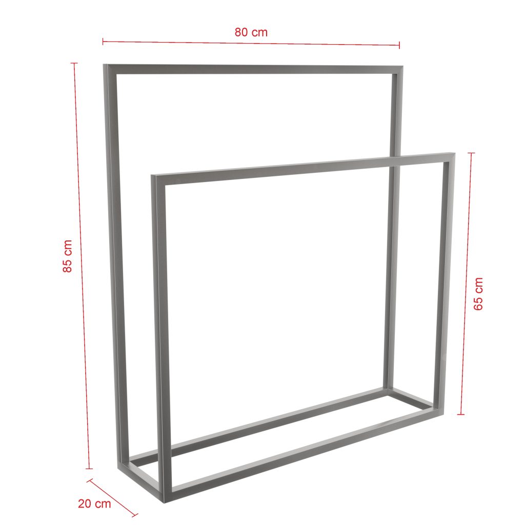 Handtuchhalter stehend doppelt Edelstahl geschliffen L - Image 2