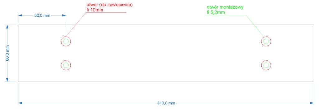 Decken-Handtuchhalter einzeln Lang zum Gipskarton XS - Image 5