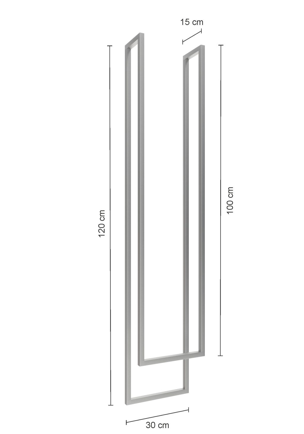 Decken-Handtuchhalter doppelt Edelstahl geschliffen XS - Image 2
