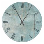 Große blaue Wanduhr 80 cm