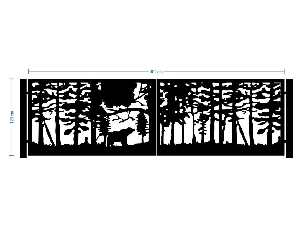 Zweiflügeliges Einfahrtstor Olivia 400×120 cm - Image 2