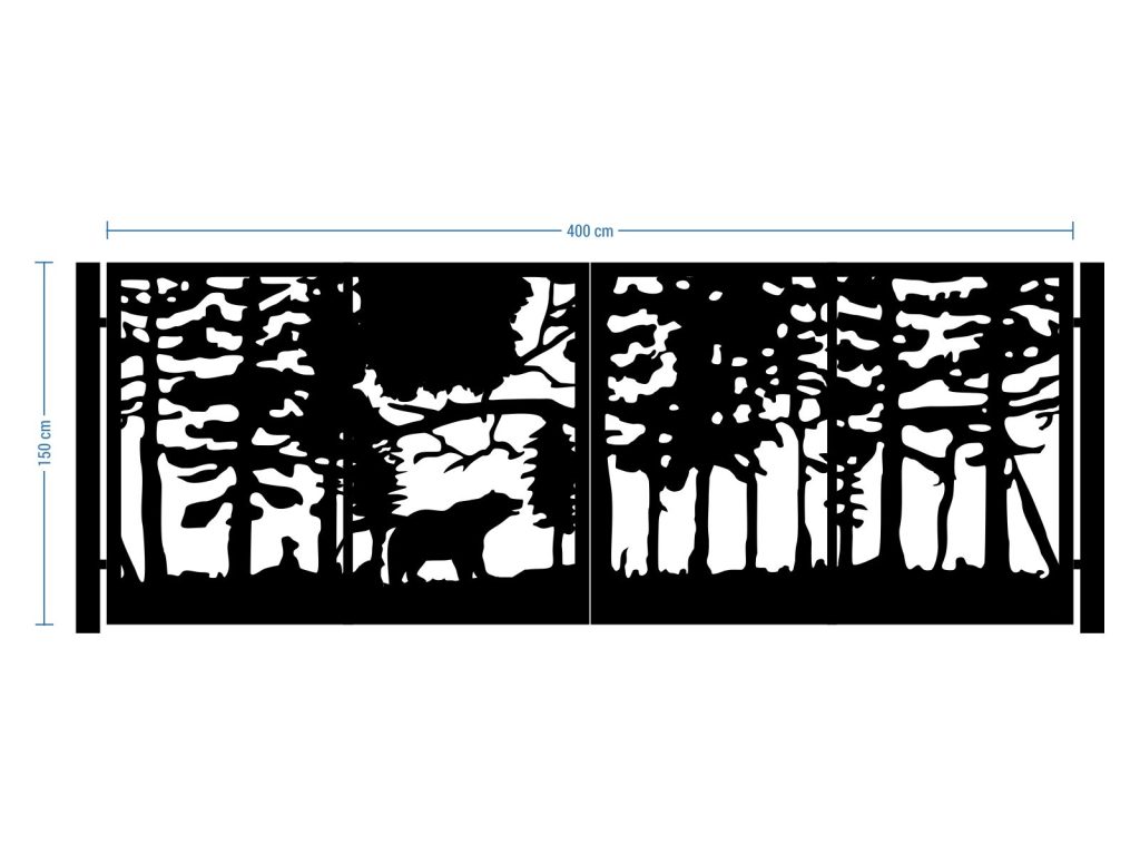 Zweiflügeliges Einfahrtstor Olivia 400×150 cm - Image 2