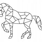 geometrisches Wanddeko Metall Pferd 80 cm