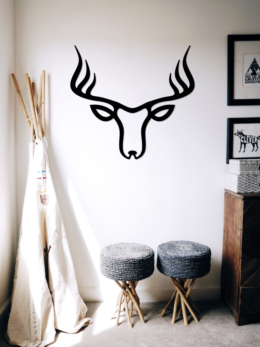 Hirsch Wanddeko Metall 80 cm - Image 2