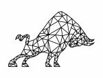 geometrisches Wanddeko Stier 90 cm