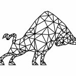 geometrisches Wanddeko Stier 90 cm