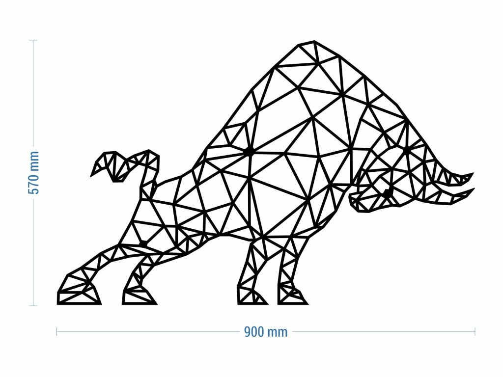 geometrisches Wanddeko Stier 90 cm - Image 3