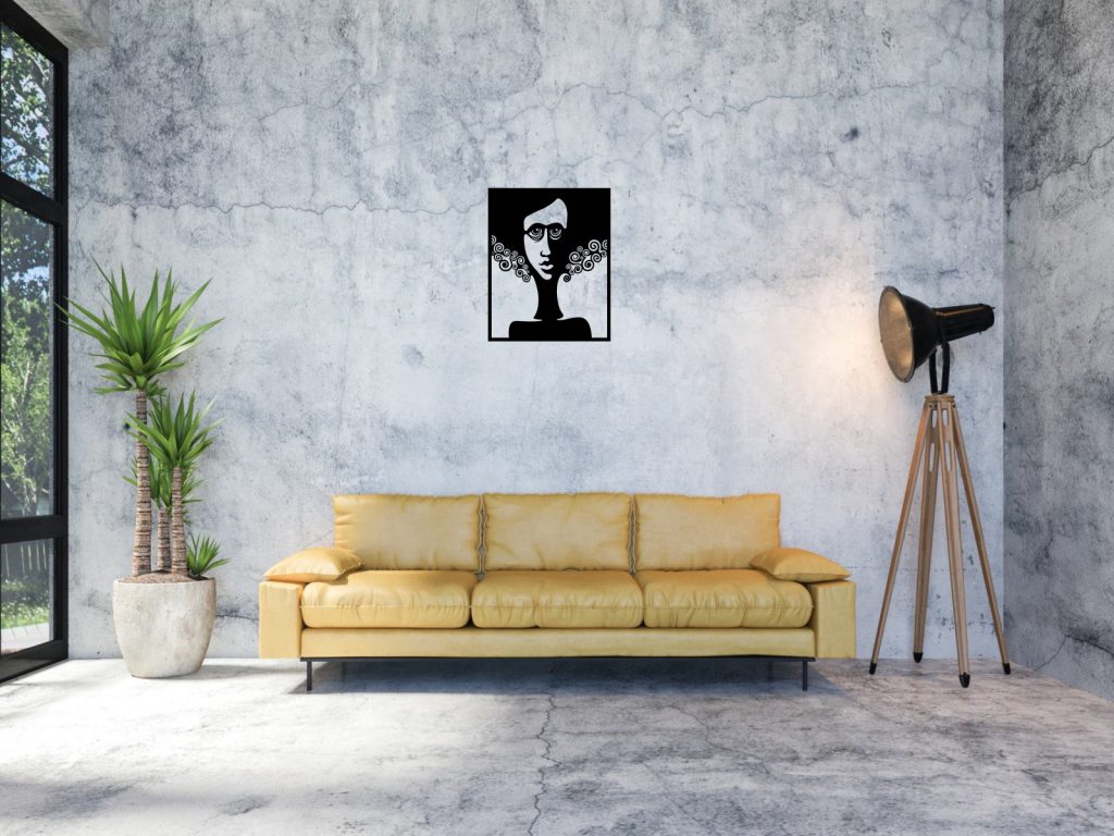 Wanddeko Metall Fräulein mit Locken 50 cm - Image 2