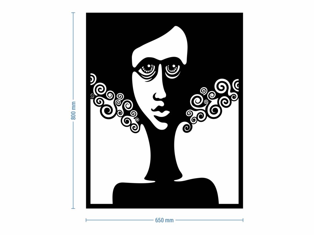 Wanddeko Metall Fräulein mit Locken 50 cm - Image 3