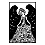 Wanddeko Metall Engel 100 cm