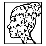 Wanddeko Metall Porträt mit Vogel 50 cm