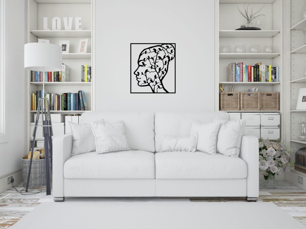 Wanddeko Metall Porträt mit Vogel 50 cm - Image 2