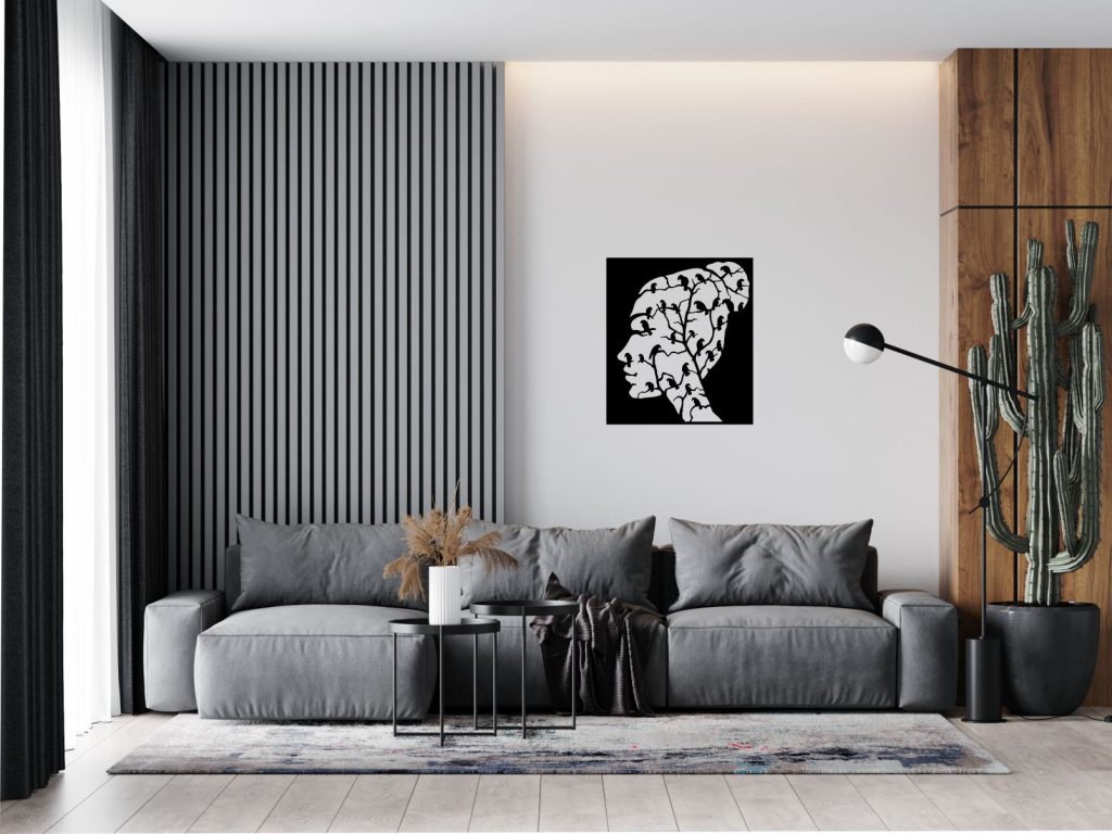 Wanddeko Metall Porträt mit Vogel 50 cm - Image 2