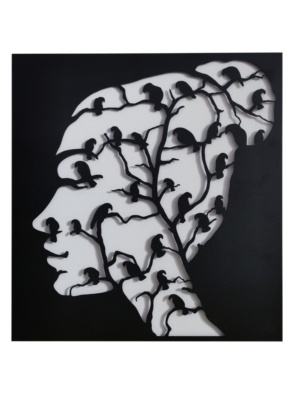 Wanddeko Metall Porträt mit Vogel 50 cm - Image 5