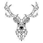 Wanddeko Metall Hirsch 100 cm