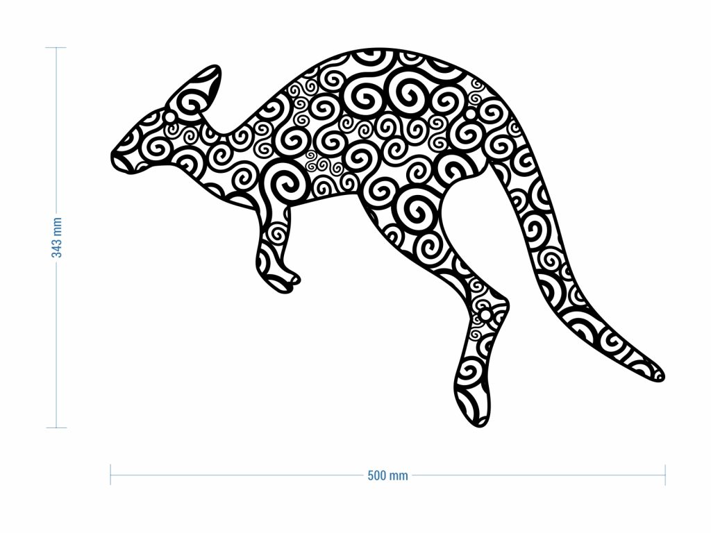 Wanddeko Metall Känguru 50 cm - Image 3