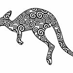 Wanddeko Metall Känguru