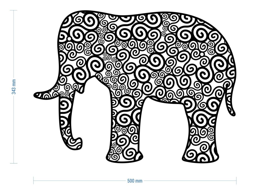 Wanddeko Metall Elefant 50 cm - Image 2