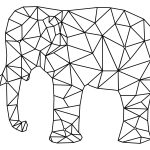 Wanddeko Metall Elefant 100 cm
