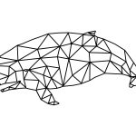 Wanddeko Metall Wal 100 cm