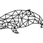 Wanddeko Metall Wal 50 cm