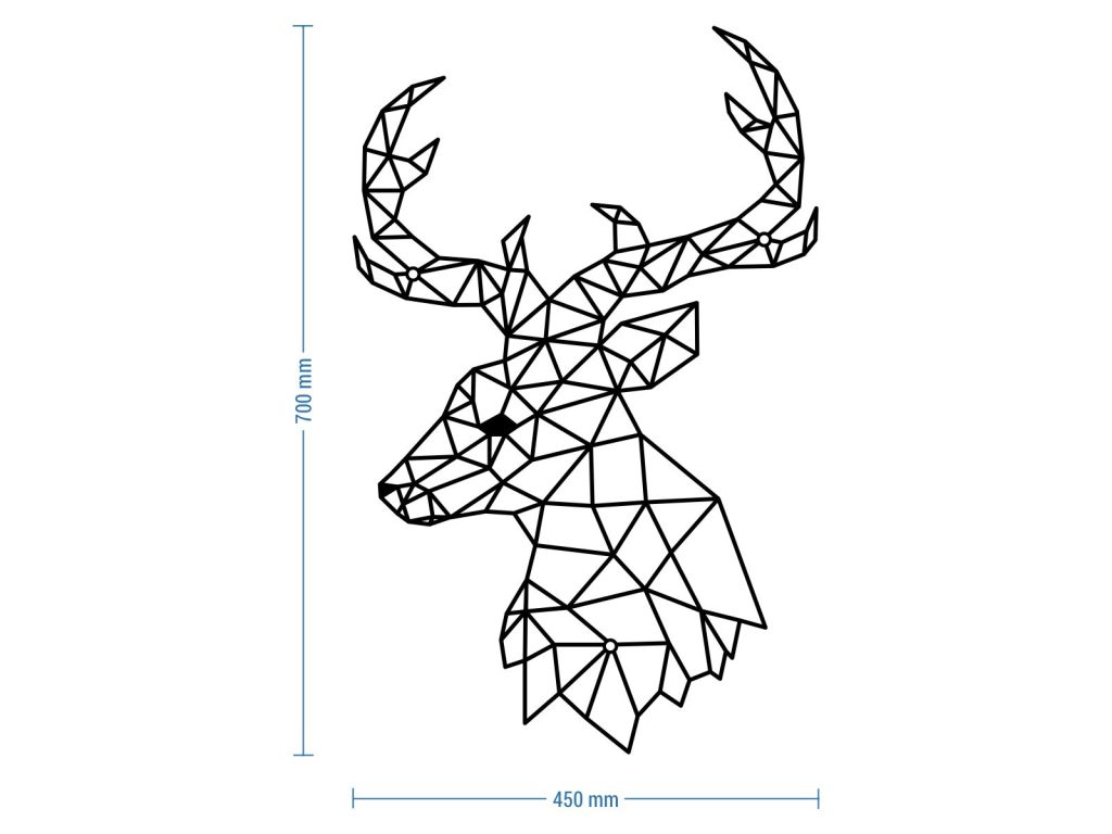 Wanddeko Metall Hirsch 70 cm - Image 2