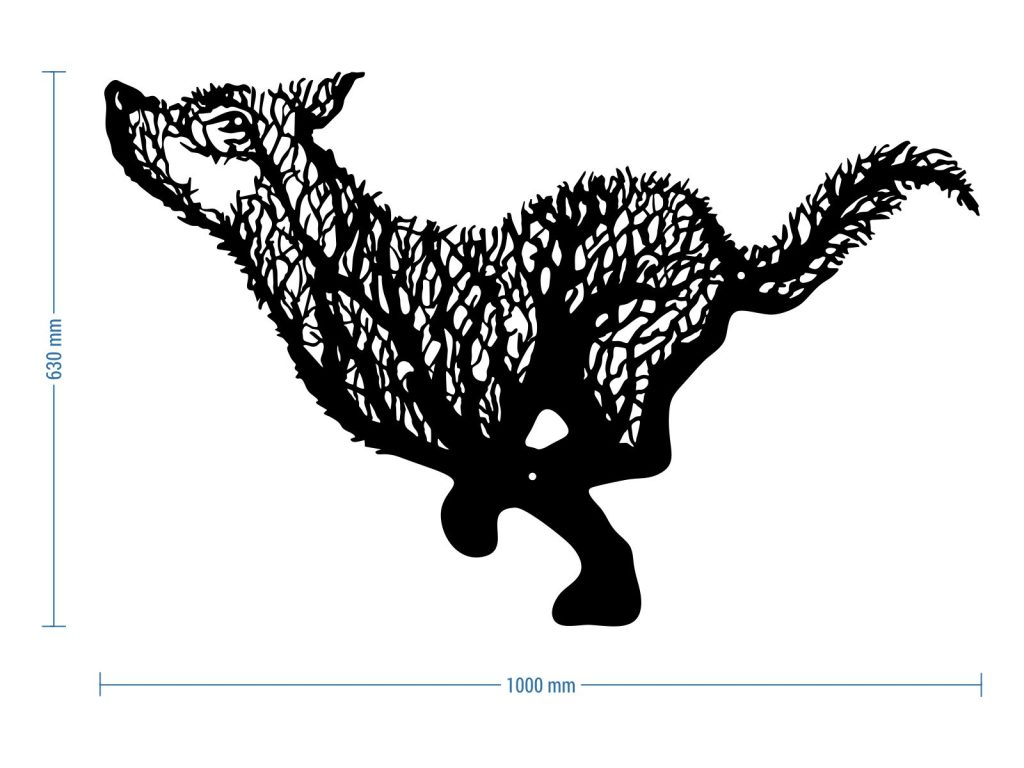 Wanddeko Metall Wolf 100 cm - Image 2