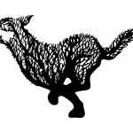 Wanddeko Metall Wolf 100 cm