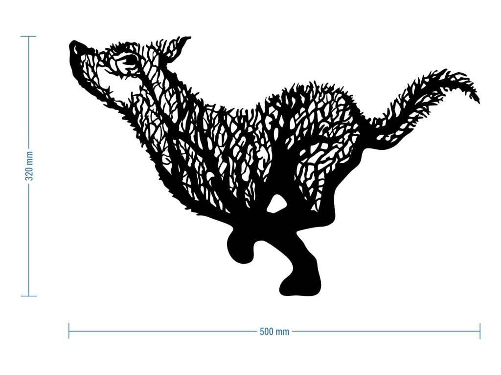 Wanddeko Metall Wolf 50 cm - Image 2