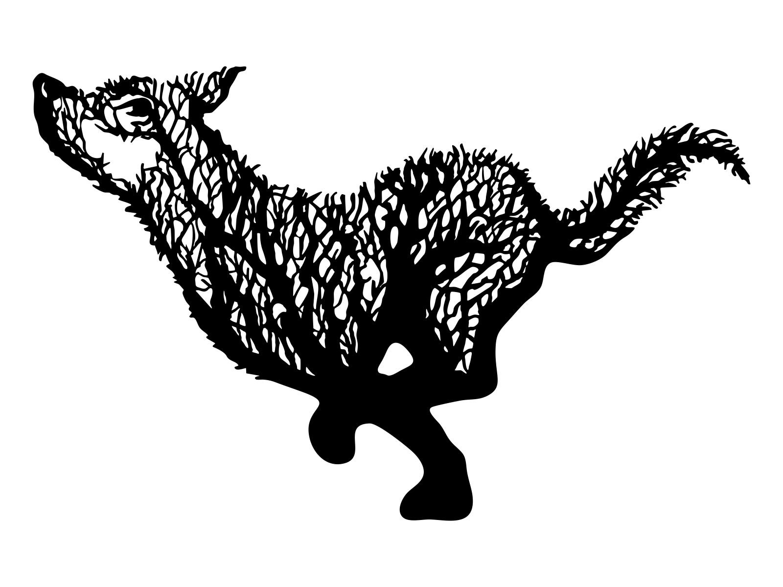 des112-50-cza2 Wanddeko Metall Wolf 50 cm - Image 1