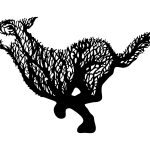 Wanddeko Metall Wolf 70 cm