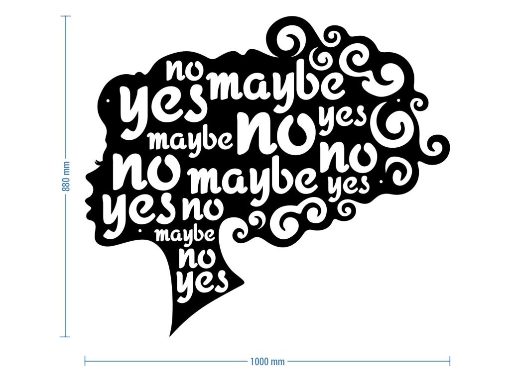 Wanddeko Metall Yes no maybe 100 cm - Image 2