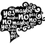 Wanddeko Metall Yes no maybe 100 cm