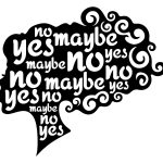 Wanddeko Metall Yes no maybe 70 cm