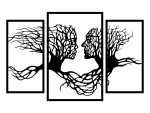 Wanddeko Metall Triptychon Bäume 50 cm