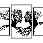 Wanddeko Metall Triptychon Bäume 50 cm