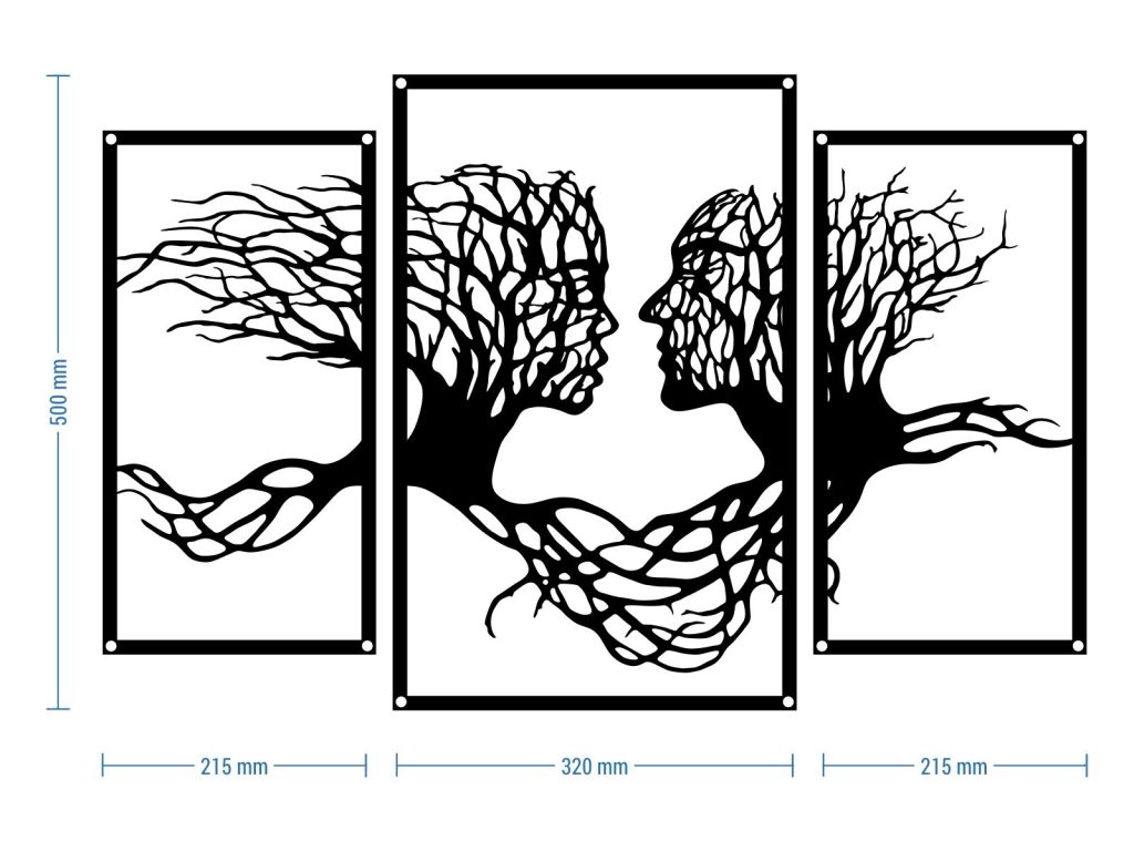 Wanddeko Metall Triptychon Bäume 50 cm - Image 2