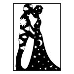 Wanddeko Metall Tag und Nacht 100 cm