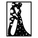 Wanddeko Metall Tag und Nacht 50 cm